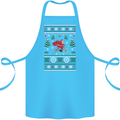 Cycling Santa Claus Christmas Cyclist Cotton Apron 100% Organic Turquoise