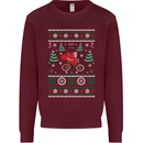 Cycling Santa Claus Christmas Cyclist Kids Sweatshirt Jumper Maroon