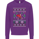 Cycling Santa Claus Christmas Cyclist Kids Sweatshirt Jumper Purple