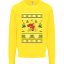 Cycling Santa Claus Christmas Cyclist Kids Sweatshirt Jumper Yellow