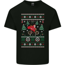 Cycling Santa Claus Christmas Cyclist Kids T-Shirt Childrens Black
