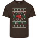 Cycling Santa Claus Christmas Cyclist Kids T-Shirt Childrens Chocolate