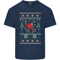 Cycling Santa Claus Christmas Cyclist Kids T-Shirt Childrens Navy Blue