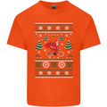 Cycling Santa Claus Christmas Cyclist Kids T-Shirt Childrens Orange