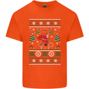 Cycling Santa Claus Christmas Cyclist Kids T-Shirt Childrens Orange
