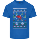 Cycling Santa Claus Christmas Cyclist Kids T-Shirt Childrens Royal Blue