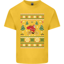Cycling Santa Claus Christmas Cyclist Kids T-Shirt Childrens Yellow