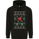 Cycling Santa Claus Christmas Cyclist Mens 80% Cotton Hoodie Black