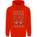 Cycling Santa Claus Christmas Cyclist Mens 80% Cotton Hoodie Bright Red
