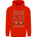 Cycling Santa Claus Christmas Cyclist Mens 80% Cotton Hoodie Bright Red