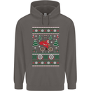 Cycling Santa Claus Christmas Cyclist Mens 80% Cotton Hoodie Charcoal