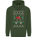 Cycling Santa Claus Christmas Cyclist Mens 80% Cotton Hoodie Forest Green