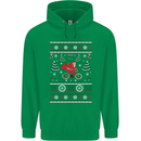 Cycling Santa Claus Christmas Cyclist Mens 80% Cotton Hoodie Irish Green