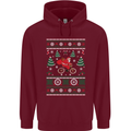 Cycling Santa Claus Christmas Cyclist Mens 80% Cotton Hoodie Maroon