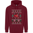 Cycling Santa Claus Christmas Cyclist Mens 80% Cotton Hoodie Maroon