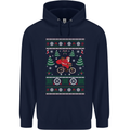 Cycling Santa Claus Christmas Cyclist Mens 80% Cotton Hoodie Navy Blue