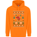 Cycling Santa Claus Christmas Cyclist Mens 80% Cotton Hoodie Orange