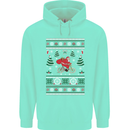Cycling Santa Claus Christmas Cyclist Mens 80% Cotton Hoodie Peppermint