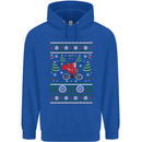 Cycling Santa Claus Christmas Cyclist Mens 80% Cotton Hoodie Royal Blue