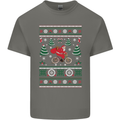 Cycling Santa Claus Christmas Cyclist Mens Cotton T-Shirt Tee Top Charcoal