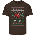 Cycling Santa Claus Christmas Cyclist Mens Cotton T-Shirt Tee Top Dark Chocolate