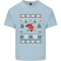Cycling Santa Claus Christmas Cyclist Mens Cotton T-Shirt Tee Top Light Blue