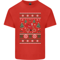 Cycling Santa Claus Christmas Cyclist Mens Cotton T-Shirt Tee Top Red