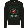Cycling Santa Claus Christmas Cyclist Mens Sweatshirt Jumper Black