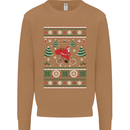 Cycling Santa Claus Christmas Cyclist Mens Sweatshirt Jumper Caramel Latte