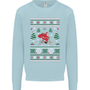Cycling Santa Claus Christmas Cyclist Mens Sweatshirt Jumper Light Blue