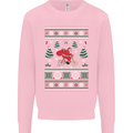 Cycling Santa Claus Christmas Cyclist Mens Sweatshirt Jumper Light Pink