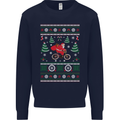 Cycling Santa Claus Christmas Cyclist Mens Sweatshirt Jumper Navy Blue