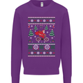 Cycling Santa Claus Christmas Cyclist Mens Sweatshirt Jumper Purple