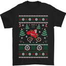 Cycling Santa Claus Christmas Cyclist Mens T-Shirt Cotton Gildan Black