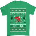Cycling Santa Claus Christmas Cyclist Mens T-Shirt Cotton Gildan Irish Green