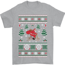Cycling Santa Claus Christmas Cyclist Mens T-Shirt Cotton Gildan Sports Grey