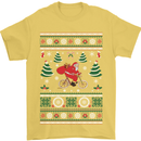 Cycling Santa Claus Christmas Cyclist Mens T-Shirt Cotton Gildan Yellow