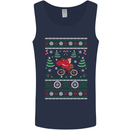 Cycling Santa Claus Christmas Cyclist Mens Vest Tank Top Navy Blue
