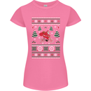 Cycling Santa Claus Christmas Cyclist Womens Petite Cut T-Shirt Azalea