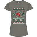 Cycling Santa Claus Christmas Cyclist Womens Petite Cut T-Shirt Charcoal