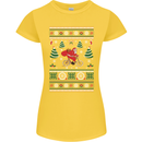Cycling Santa Claus Christmas Cyclist Womens Petite Cut T-Shirt Yellow