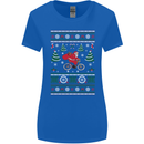 Cycling Santa Claus Christmas Cyclist Womens Wider Cut T-Shirt Royal Blue