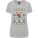 Cycling Santa Claus Christmas Cyclist Womens Wider Cut T-Shirt Sports Grey