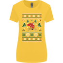 Cycling Santa Claus Christmas Cyclist Womens Wider Cut T-Shirt Yellow