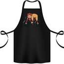 Cycling Sleeping Sloth Bicycle Cyclist Cotton Apron 100% Organic Black