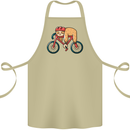Cycling Sleeping Sloth Bicycle Cyclist Cotton Apron 100% Organic Khaki