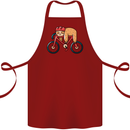 Cycling Sleeping Sloth Bicycle Cyclist Cotton Apron 100% Organic Maroon