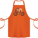 Cycling Sleeping Sloth Bicycle Cyclist Cotton Apron 100% Organic Orange