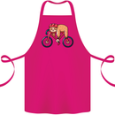 Cycling Sleeping Sloth Bicycle Cyclist Cotton Apron 100% Organic Pink