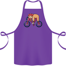 Cycling Sleeping Sloth Bicycle Cyclist Cotton Apron 100% Organic Purple